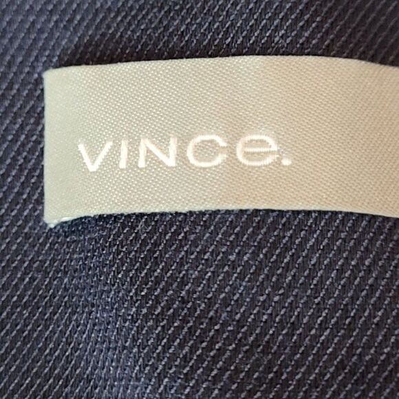 Vince High-rise Wide Leg Dress Pants 8 Navy Trouser Stretch Flat Front Side Zip - Picture 10 of 11